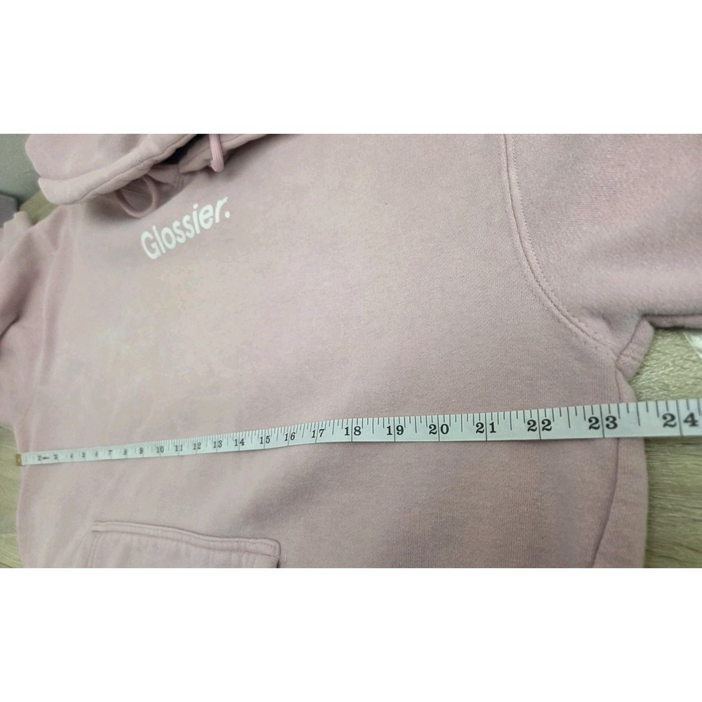 Glossier Original Pink Long Sleeve Hoodie Women's MEDIUM - Picture 7 of 13